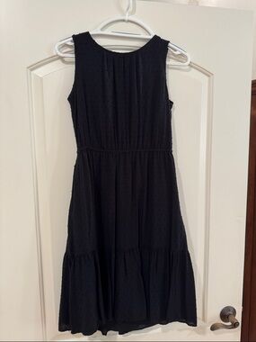 Sleeveless Black polka dot fit and flare Dress